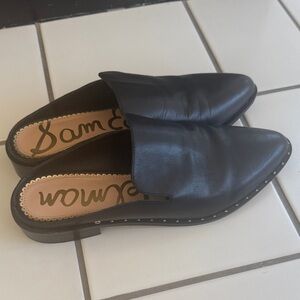 Sam Edelman Black Leather Mules